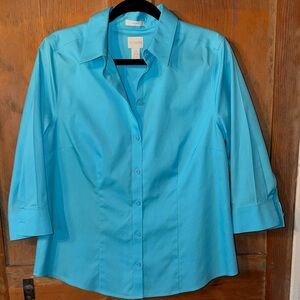 Chico's Turquoise Button-Down Shirt